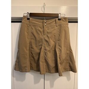 Athleta "Whatever Skort" Tan/Beige Activewear Pleated Tennis Skirt Size 4P